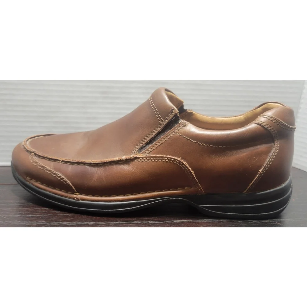 Men’s Johnston & Murphy Shuler Moc Slip On shoes 10.5 M Brown Leather